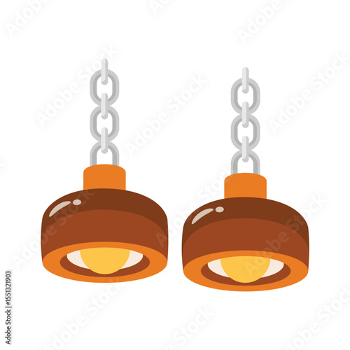 A modern 2d icon of ceiling lights fixture