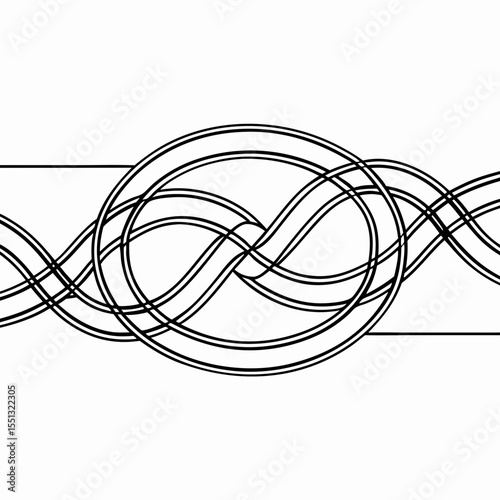 Data flow lines show complex interconnected network on plain background. Data flow lines illustrate connection and flow of information, presenting a visual representation,