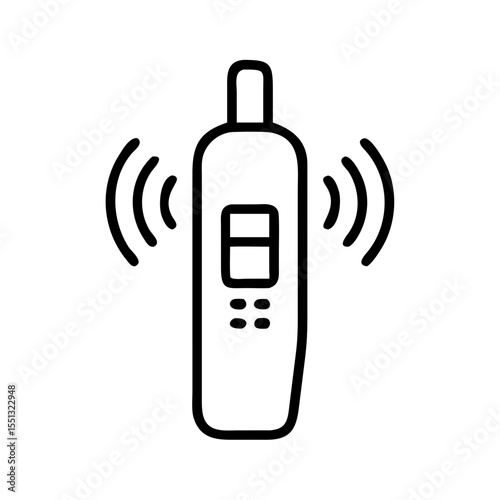 Noise detector shown in minimalist line art, a small gadget registering sound. Noise detector icon is depicted for various uses, including sound detection and measurement.