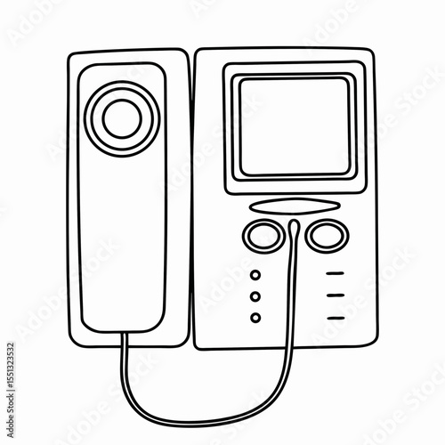 Smart intercom device showcasing modern security, featuring speaker and screen for communication. Smart intercom enables door entry systems and home automation.