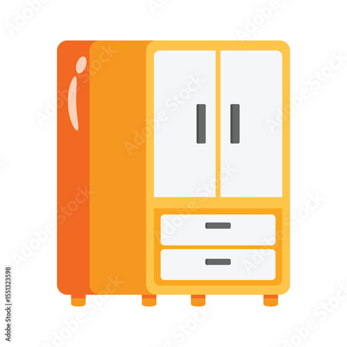 A 2d style icon of cupboard storage cabinet