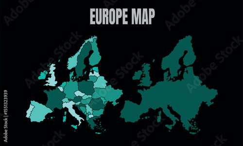 Europe Map Vector Silhouette