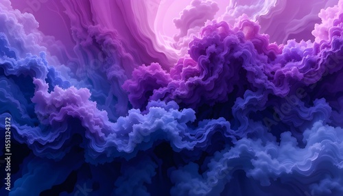  Dreamy Abstract Cloud Formation in Purple and Blue Tones for Serene Designs