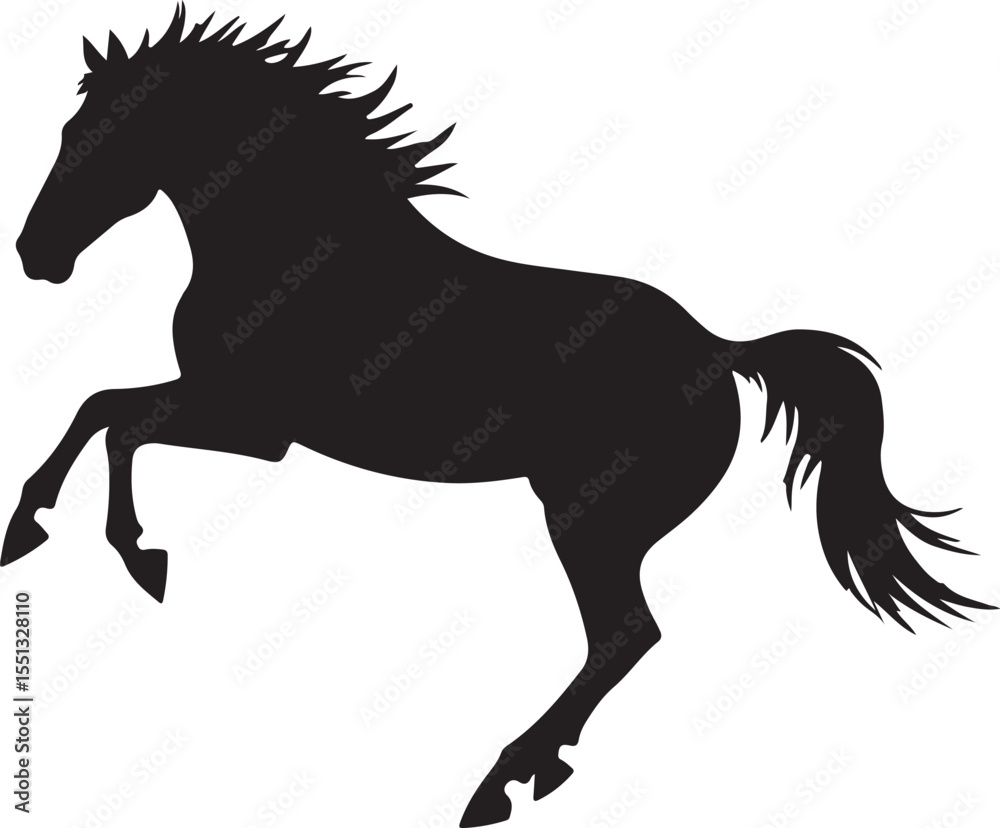 Obraz premium Black horse vector illustration, horse, animal, vector, stallion, illustration, silhouette, pony, wild, running, mustang, black, cartoon, farm, mane, mammal, equestrian, mare, equine, tail, gallop, ar