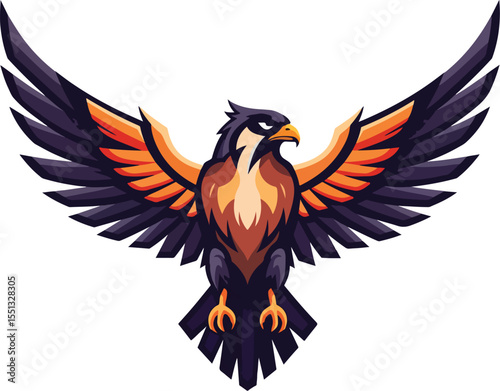 Majestic Brown Falcon Bird of Prey in Flight with Extended Wings and Sharp Talons Symbolizing Freedom and Power