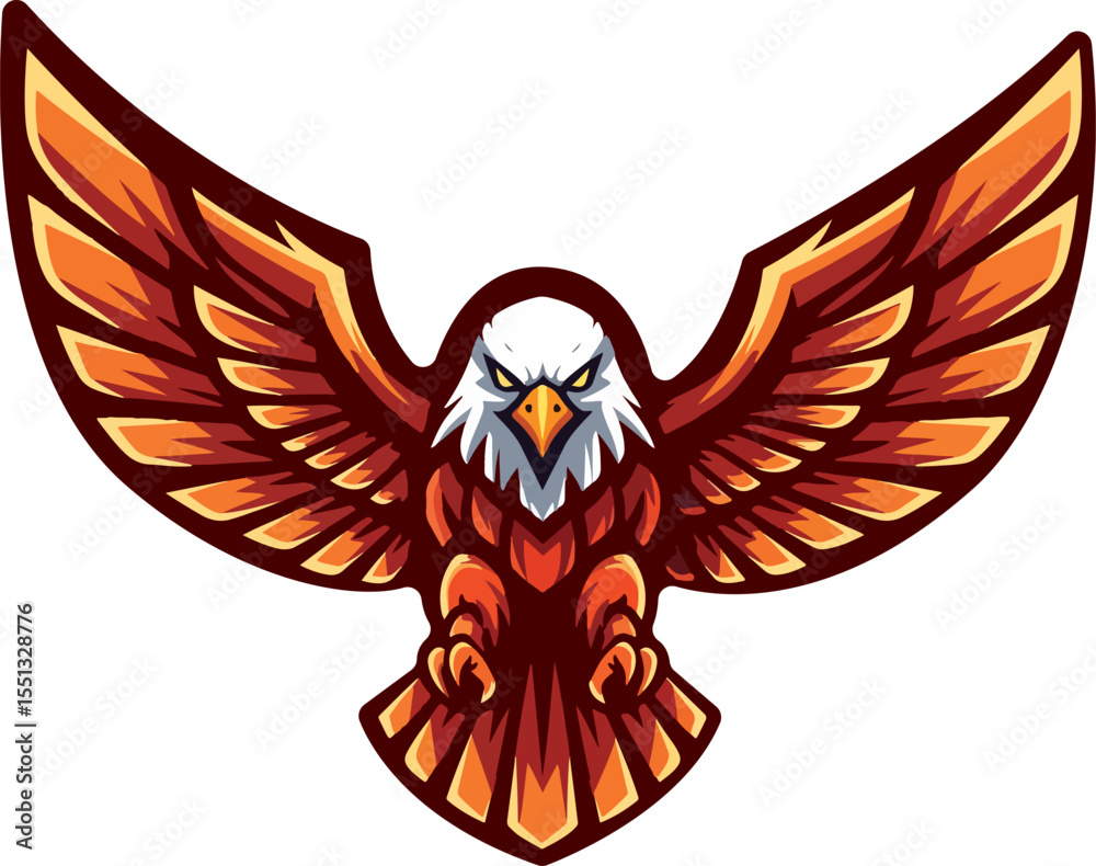 Fototapeta premium Majestic Eagle with Spread Wings Symbolizing Freedom and Power