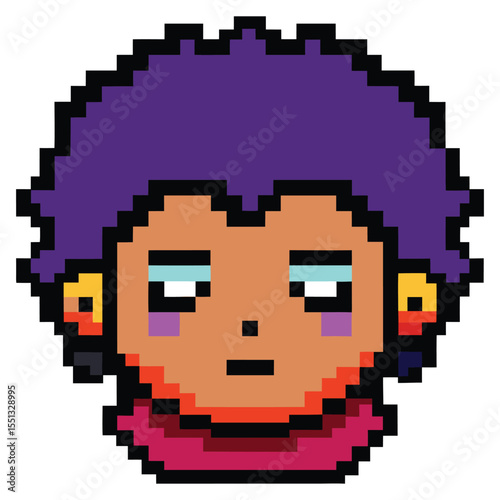 Pixel sleepy face