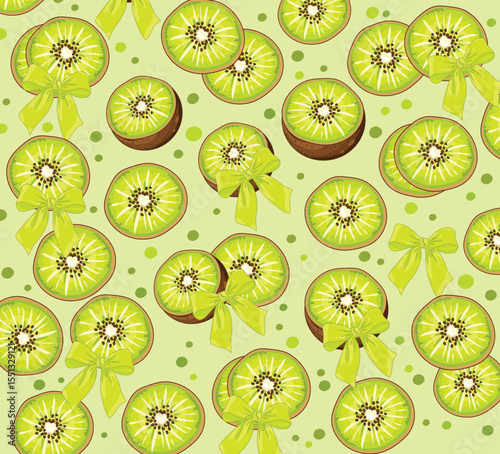 Kiwi Fruit Seamless Pattern vector