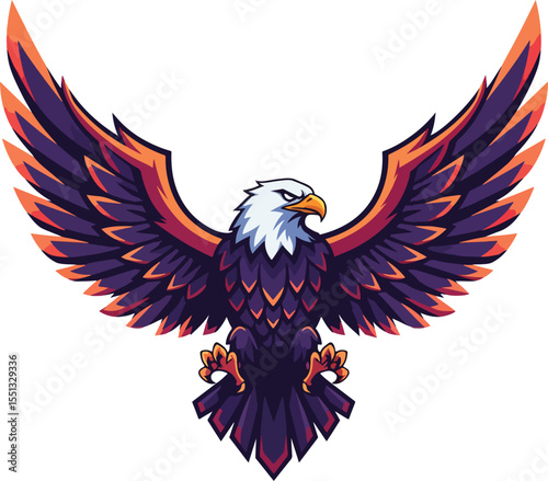 Majestic Eagle Spreading Its Wings in a Powerful Display of Strength and Freedom