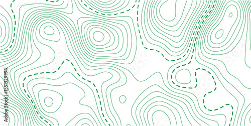 The green on white contours topography stylized relief diagram line wave carve pattern background