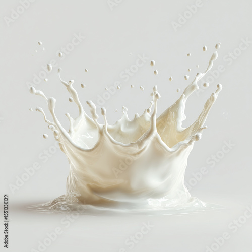 Perfectly Timed Milk Splash with Cream Texture