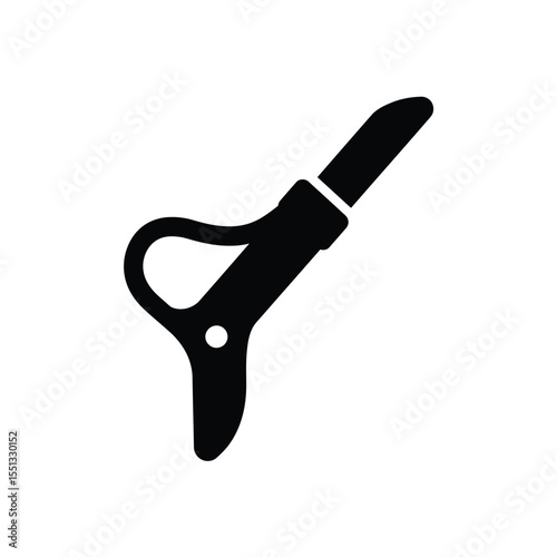 Black Silhouette Vector Gardening Plant Tie Icon illustration