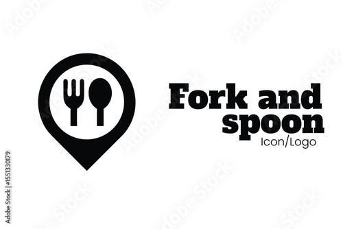 Fork and Spoon Icon Logo for Restaurant, Catering Services, or Hospitality Industry Businesses