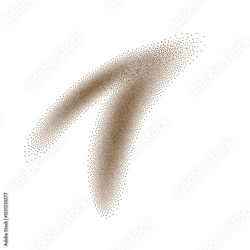 Sand powder splash. Flying coffee or chocolate powder. Abstract vector illustration. Brown dust particles in motion isolated on transparent background.