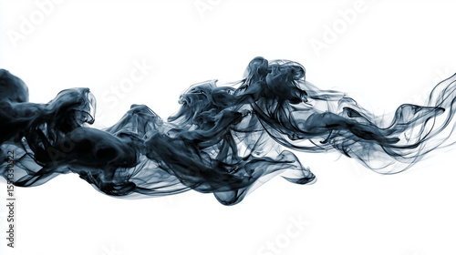 Smooth Flow of Black Ink Underwater