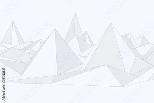 Artistic vector background featuring folded polygon shapes arranged like origami mountains in geometric layout