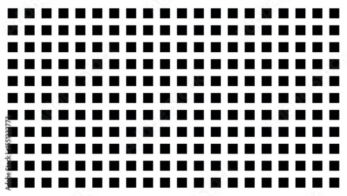 Pattern of black squares evenly distributed in a grid on white background, graphic illustration. concept of geometric design, wallpaper, abstract modern art