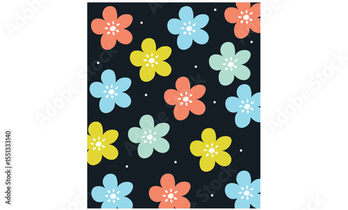 Flower floral fabric pattern background vector image