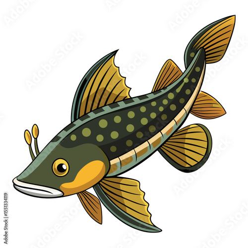 Clean Ancistrus Pleco Vector Art with a Simple Style