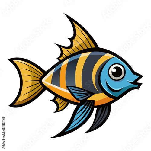 Red Cardinalfish Vector Icon in a Modern Flat Design