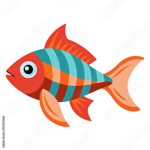 Stylized Apogonidae Cardinalfish Vector Art Isolated