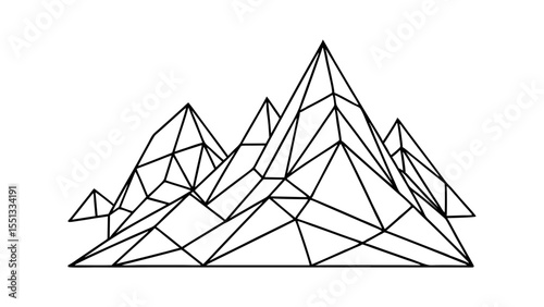 Geometric mountns line art vector illustration