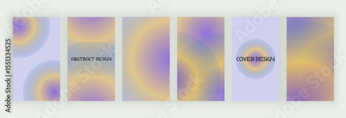 Radial blur gradient backgrounds for stories social media, personal blog, posters. Vector minimal aesthetic design banners	
