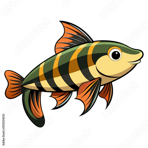 Modern Vector Art of a Loach Fish with Simple Lines