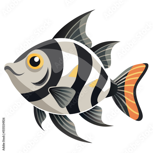Clean Archerfish Vector Icon in a Modern Flat Style