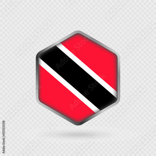 Trinidad and Tobago Flag Icon in Hexagon Shape. Free Download Trinidad and Tobago Flag Icon in Hexagon Shape. - GFXLoad