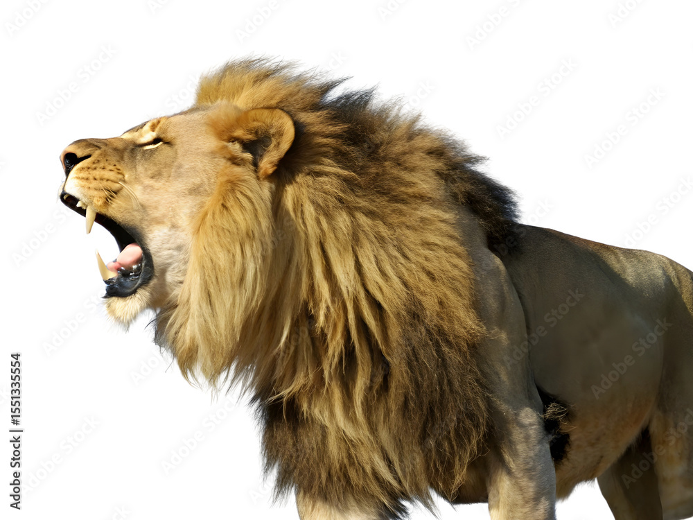 Obraz premium A angry lion on transparent background 