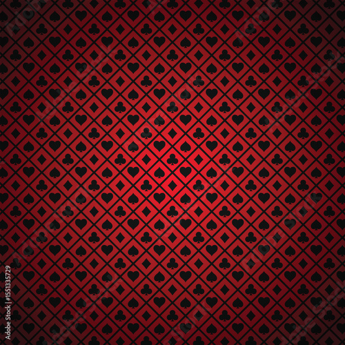 Poker red table background vector illustration. Casino concept.