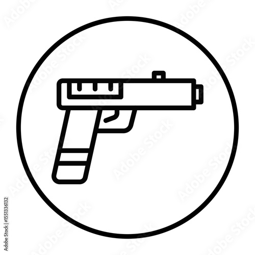 Police Gun Vector Icons
