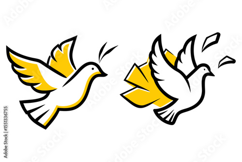 A cutout of a dove in white paper