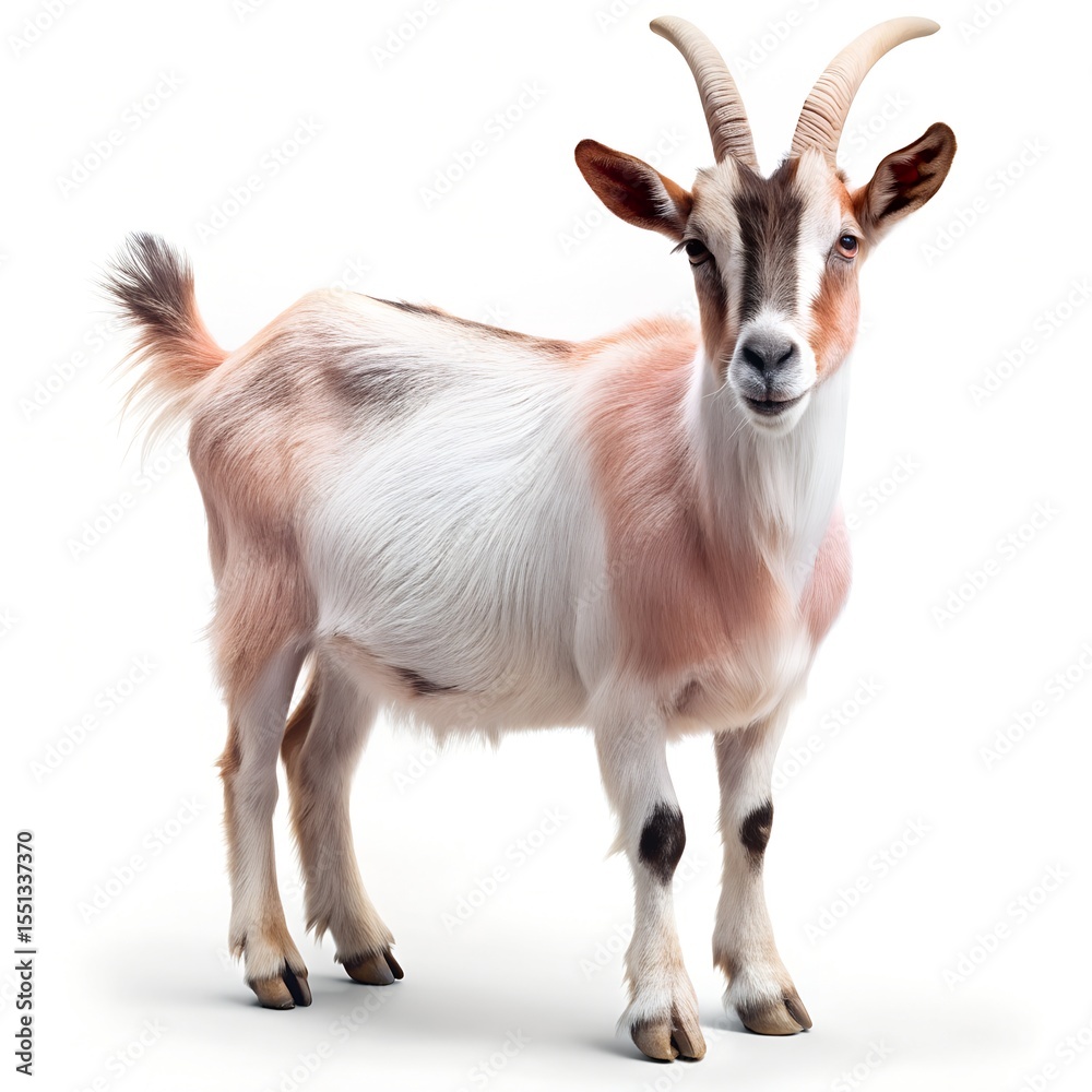Fototapeta premium goat on white background
