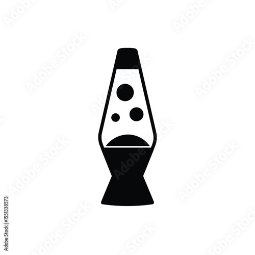 Black Silhouette Lava Lamp Vector Icon White Background