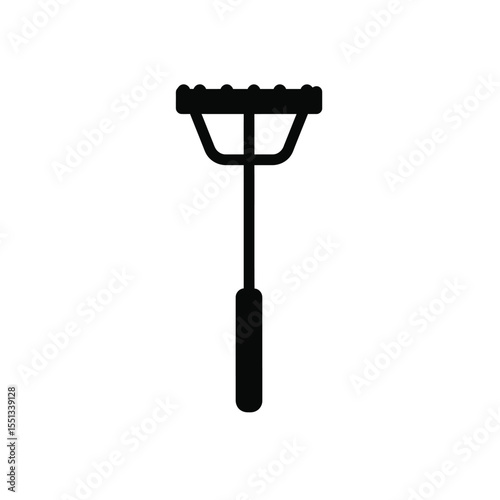Black Silhouette Vector Weeder Gardening Tool Icon