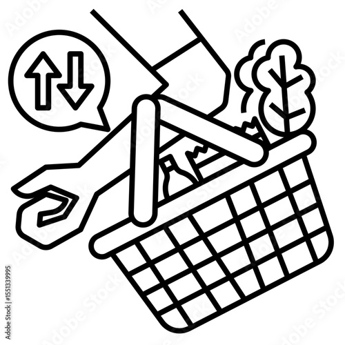 Consumer purchasing power outline style icon