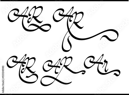 AR Calligraphy Logo Design | Elegant Interlocking A & R Monogram