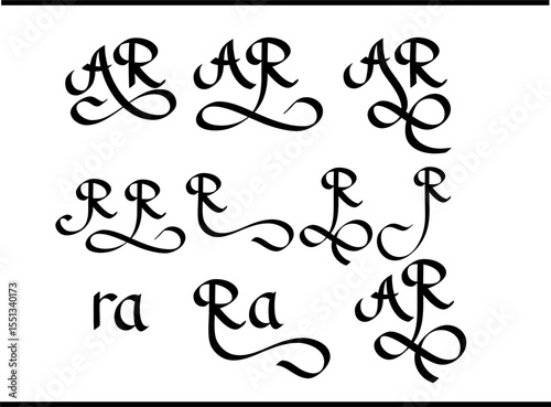 Custom AR Lettering Logo | Overlapped A & R Emblem for Brands