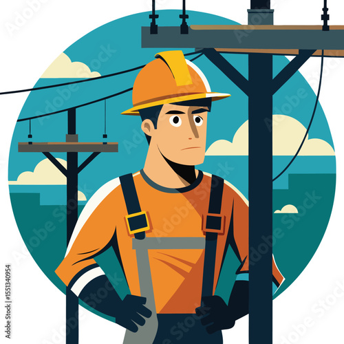 construction worker with helmet and tools