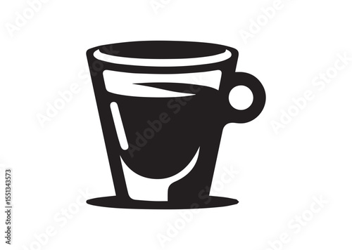 Espresso shot Glass silhouette vector, Glass Icon