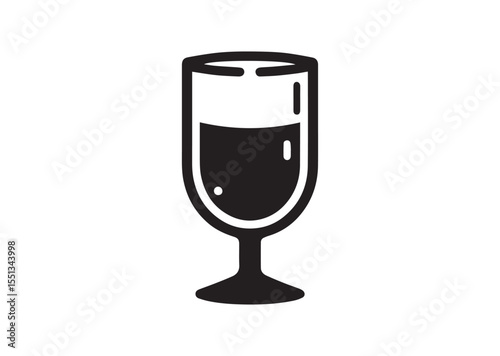 Espresso shot Glass silhouette vector, Glass Icon