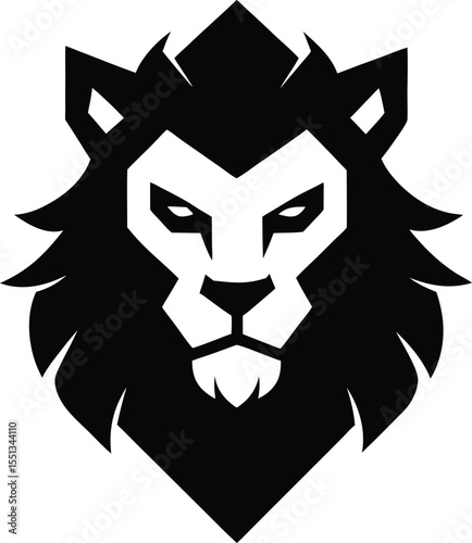  black lion head vector illustration