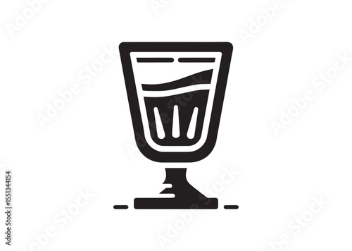 Espresso shot Glass silhouette vector, Glass Icon