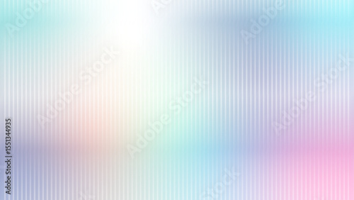 Vector ribbed glass texture with soft mesh gradients in blue, white, pink, and purple. Semi-transparent reeded acrylic look, like a bath wall or frosted window—modern, minimal, spa-like surface.