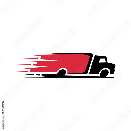 Speeding delivery truck logo