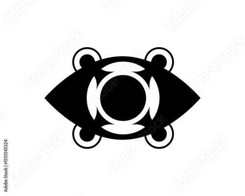 Simple Drone Eye Logo Symbol in Minimalist Style