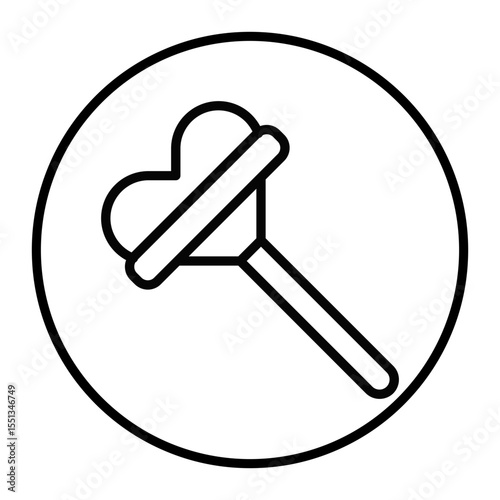 Heart Lollipop Vector Icons