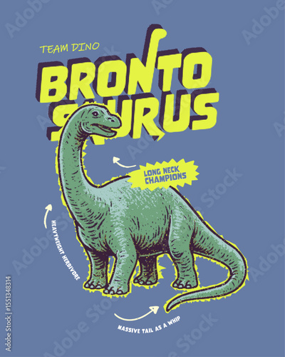 Team Dino Brontosaurus – Long Neck Champions T-shirt Design